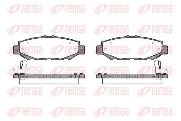 Комплект гальмівних накладок, дискове гальмо   0424.04   REMSA