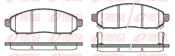 Комплект гальмівних накладок, дискове гальмо   1162.12   REMSA