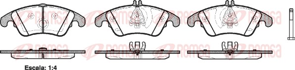 Комплект тормозных колодок, дисковый тормоз   1304.00   REMSA