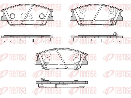 Комплект гальмівних накладок, дискове гальмо   1967.02   REMSA