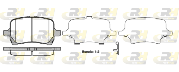 Комплект гальмівних накладок, дискове гальмо   21089.12   ROADHOUSE