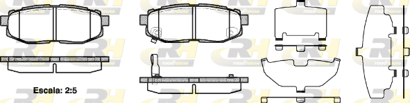 Комплект тормозных колодок, дисковый тормоз   21228.01   ROADHOUSE