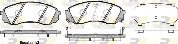 Комплект гальмівних накладок, дискове гальмо   21291.02   ROADHOUSE