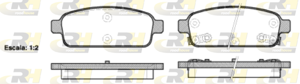 Комплект тормозных колодок, дисковый тормоз   21432.02   ROADHOUSE