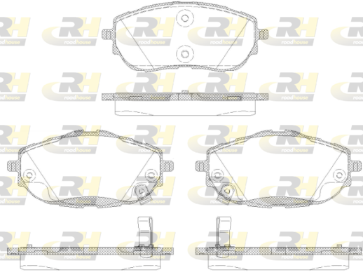 Комплект гальмівних накладок, дискове гальмо   21561.02   ROADHOUSE