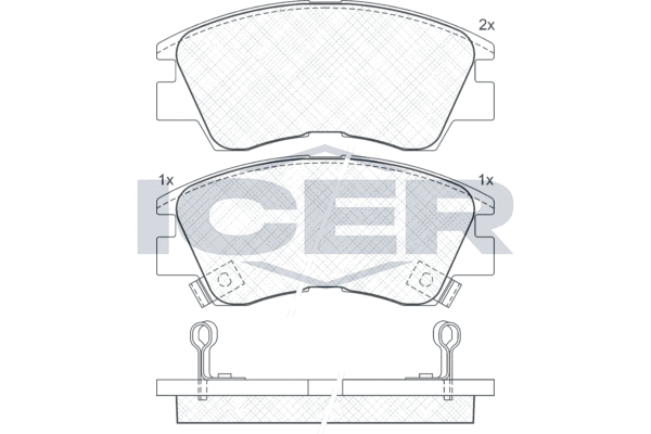 Комплект тормозных колодок, дисковый тормоз   140701   ICER