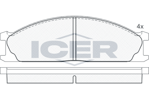 Комплект тормозных колодок, дисковый тормоз   140884   ICER