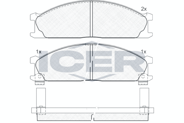 Комплект тормозных колодок, дисковый тормоз   140885   ICER