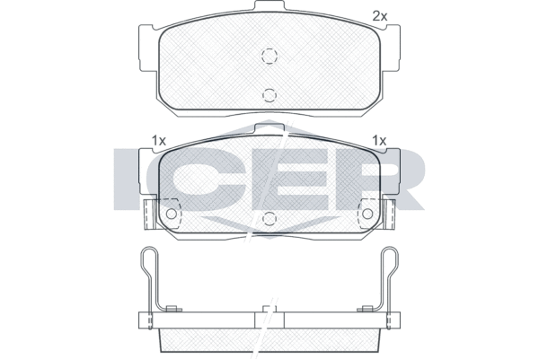 Комплект тормозных колодок, дисковый тормоз   140915   ICER