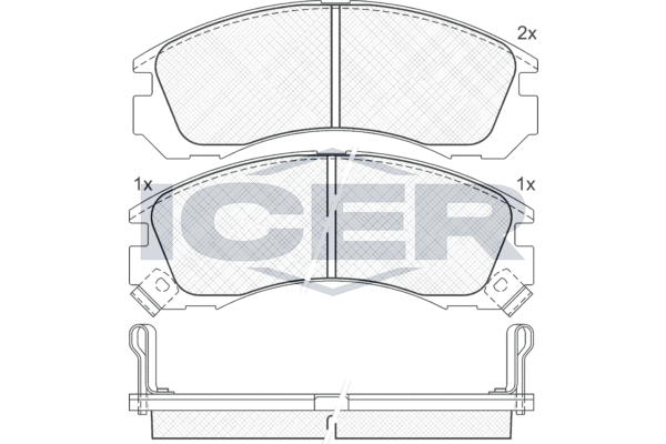 Комплект тормозных колодок, дисковый тормоз   140979   ICER