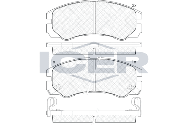 Комплект тормозных колодок, дисковый тормоз   140990   ICER