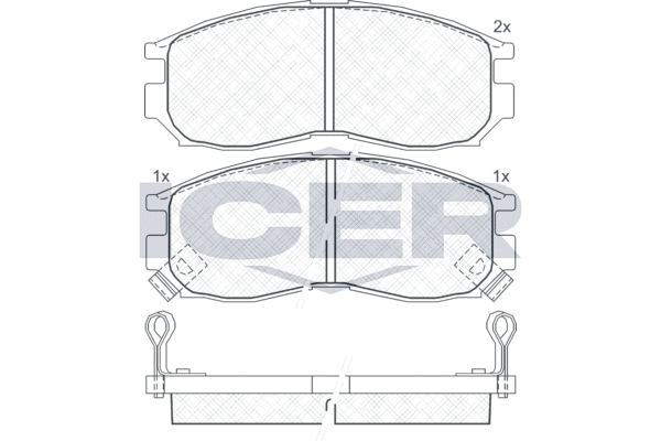 Комплект тормозных колодок, дисковый тормоз   180771   ICER