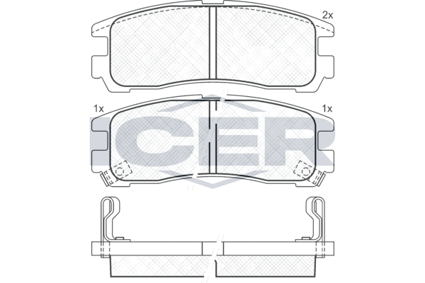 Комплект тормозных колодок, дисковый тормоз   180981   ICER