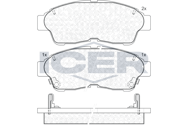 Комплект гальмівних накладок, дискове гальмо   181005   ICER