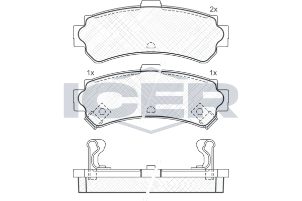 Комплект тормозных колодок, дисковый тормоз   181095   ICER