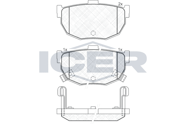 Комплект тормозных колодок, дисковый тормоз   181144   ICER