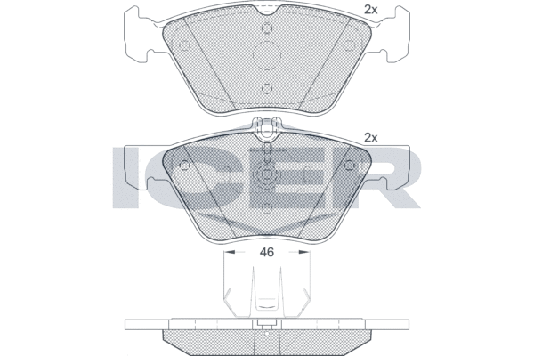 Комплект гальмівних накладок, дискове гальмо   181259   ICER