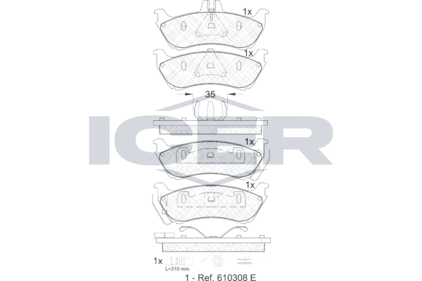 Комплект тормозных колодок, дисковый тормоз   181392   ICER