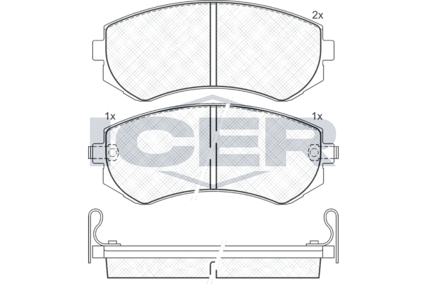 Комплект тормозных колодок, дисковый тормоз   181517   ICER