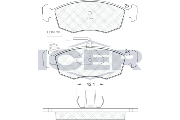 Комплект тормозных колодок, дисковый тормоз   181518   ICER
