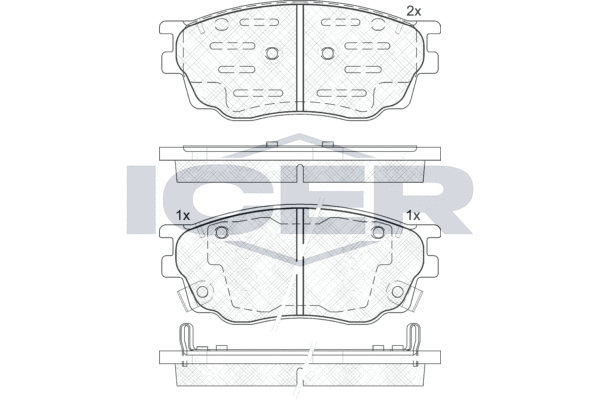 Комплект гальмівних накладок, дискове гальмо   181542-200   ICER