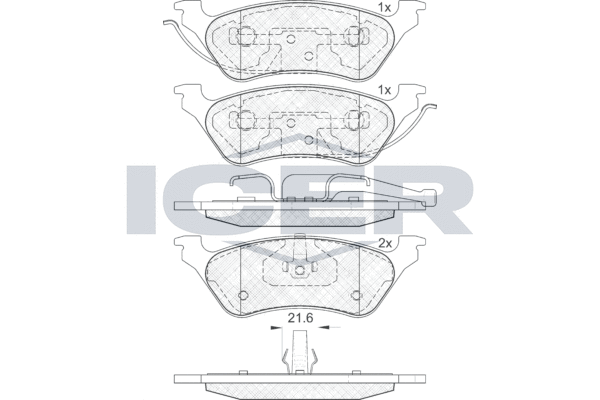 Комплект тормозных колодок, дисковый тормоз, ICER 181564 Комплект тормозных колодок, дисковый тормоз, ICER 181564