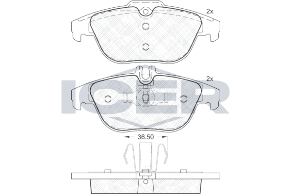 Комплект гальмівних накладок, дискове гальмо   181863   ICER