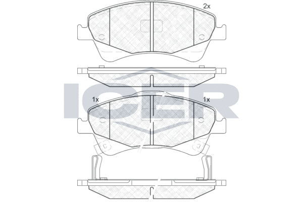 Комплект тормозных колодок, дисковый тормоз   181892   ICER