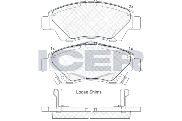 Комплект тормозных колодок, дисковый тормоз   181906   ICER