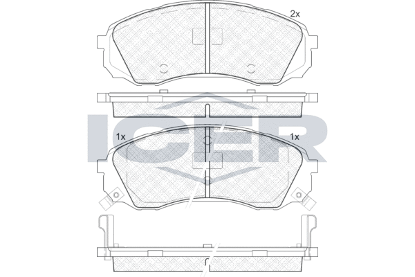 Комплект тормозных колодок, дисковый тормоз   181911   ICER