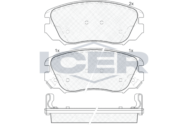 Комплект тормозных колодок, дисковый тормоз   181914   ICER