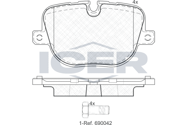 Комплект тормозных колодок, дисковый тормоз   181952   ICER