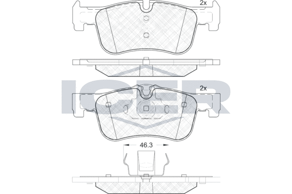 Комплект гальмівних накладок, дискове гальмо   182063   ICER