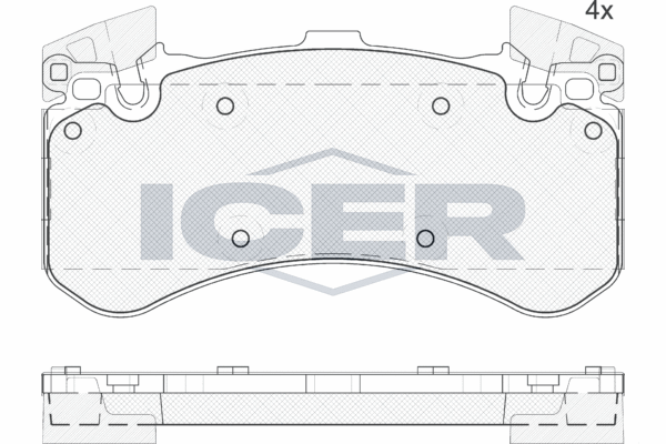 Комплект тормозных колодок, дисковый тормоз   182070   ICER
