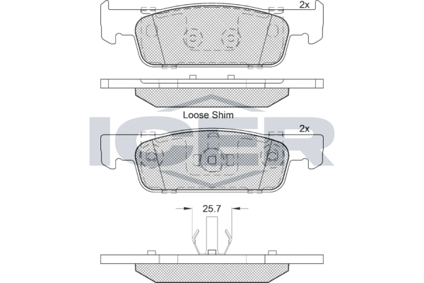 Комплект гальмівних накладок, дискове гальмо   182115-203   ICER