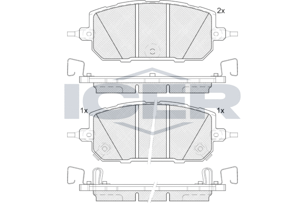 Комплект тормозных колодок, дисковый тормоз   182433   ICER