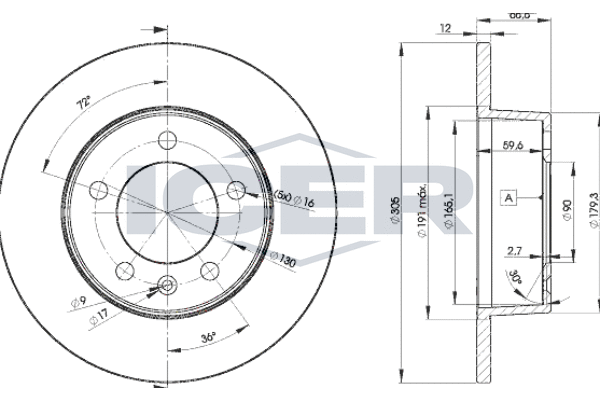 Тормозной диск   78BD1410-2   ICER