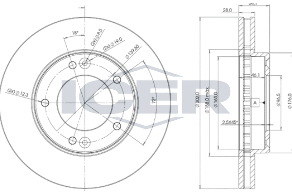 Гальмівний диск, ICER 78BD1712-2 Гальмівний диск, ICER 78BD1712-2
