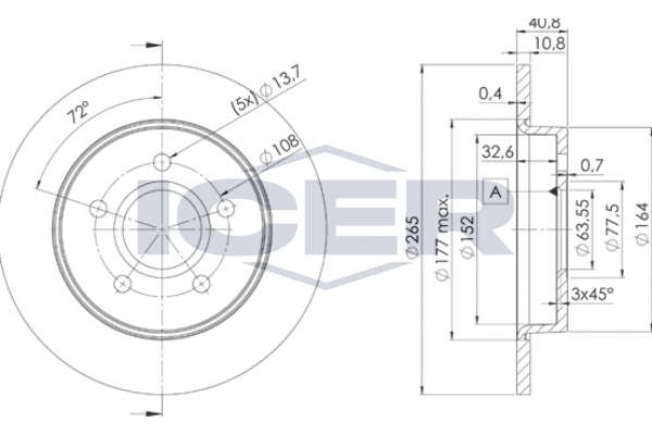 Гальмівний диск   78BD3965-2   ICER
