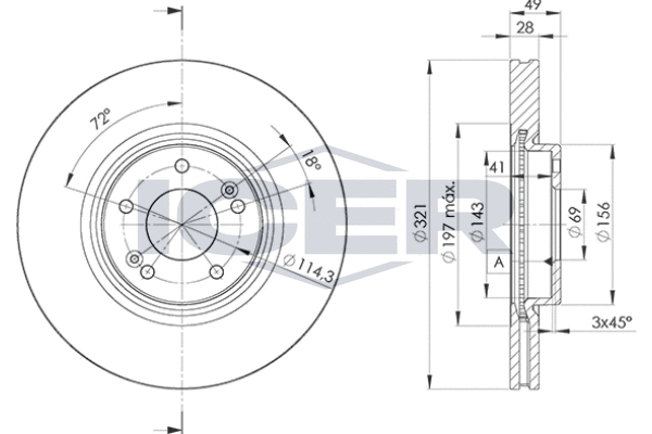 Тормозной диск   78BD4051-2   ICER