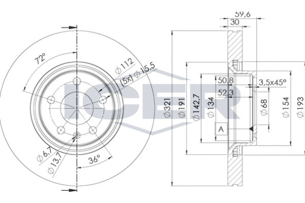 Тормозной диск   78BD4085-2   ICER