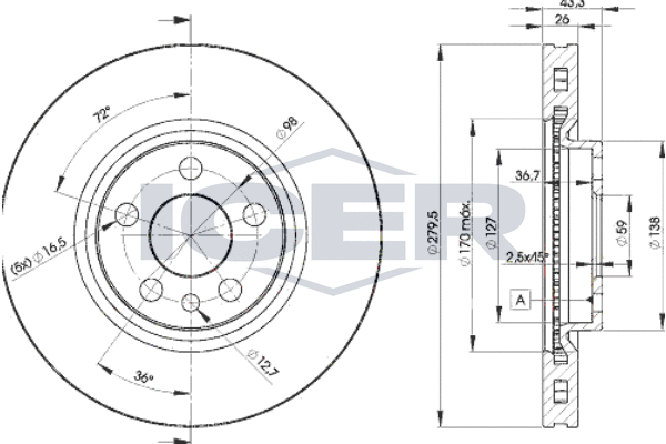 Гальмівний диск   78BD4620-2   ICER