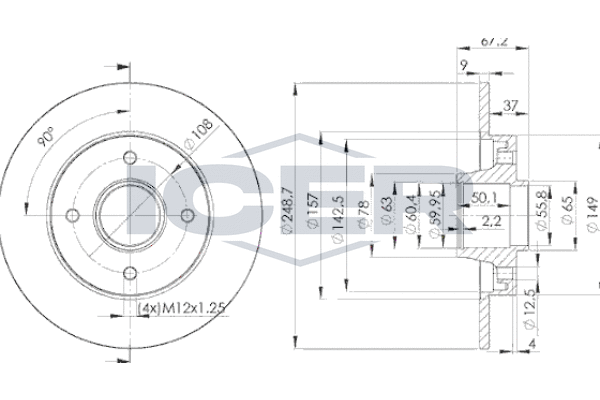 Тормозной диск, ICER 78BD4744-1 Тормозной диск, ICER 78BD4744-1