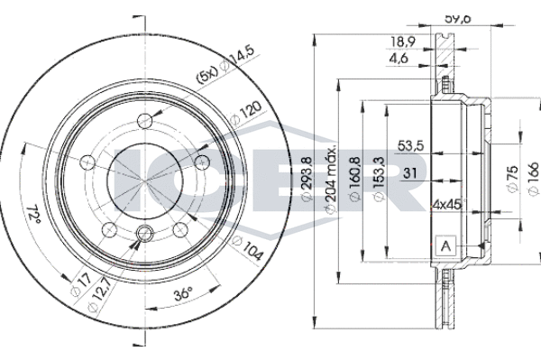 Гальмівний диск, ICER 78BD5563-2 Гальмівний диск, ICER 78BD5563-2