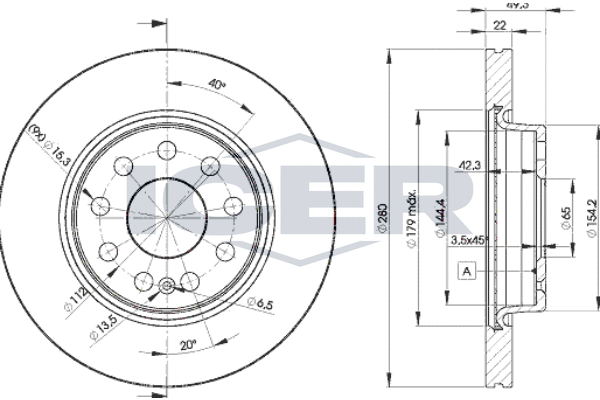 Гальмівний диск   78BD5614-2   ICER