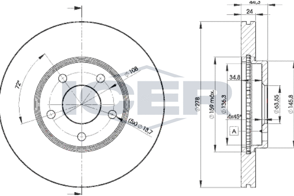 Гальмівний диск   78BD5980-2   ICER