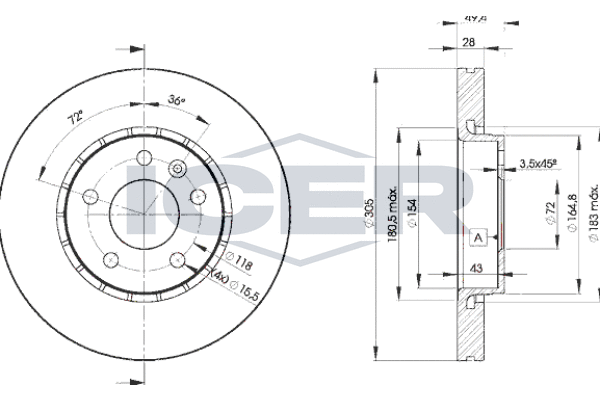 Гальмівний диск   78BD6845-2   ICER