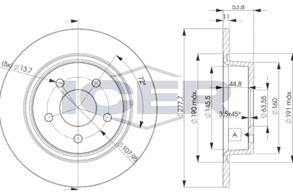 Гальмівний диск   78BD7989-2   ICER
