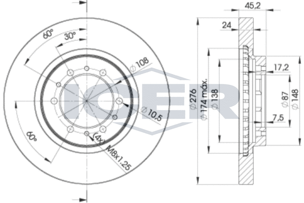 Гальмівний диск   78BD8716-2   ICER