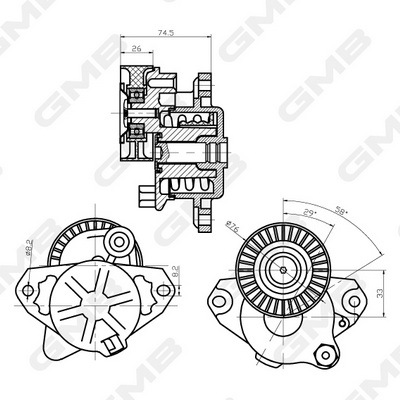 Натяжитель ремня, клиновой зубча GAT20220 GMB #4